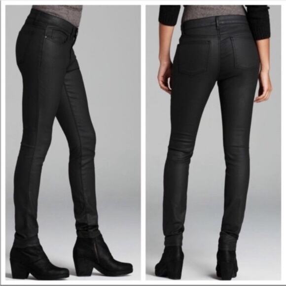 EILEEN FISHER Jeans Black Size 8 Waxed Denim F18DNM  Organic Cotton Blend - Picture 1 of 13